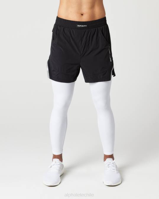 Infinity 2 en 1 velocidad corta 5,5" hombres Alphalete 08R8691 ropa blanco negro