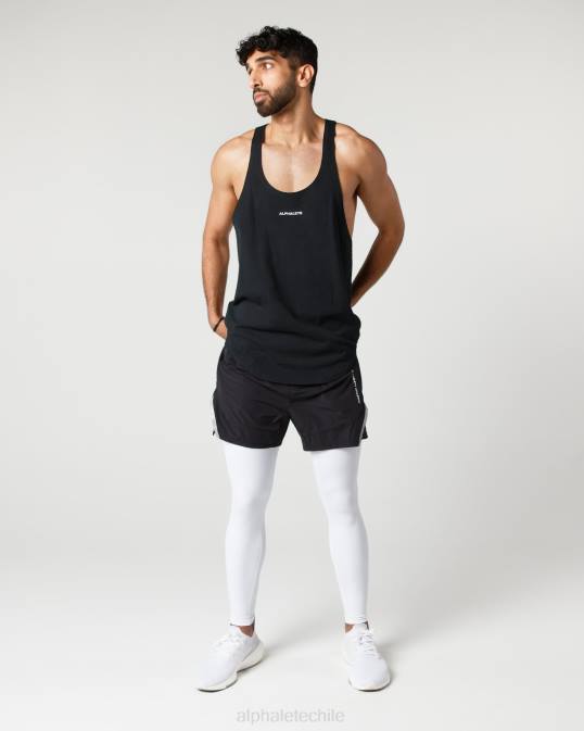 Infinity 2 en 1 velocidad corta 5,5" hombres Alphalete 08R8691 ropa blanco negro