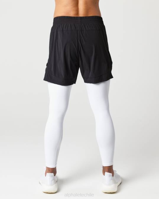 Infinity 2 en 1 velocidad corta 5,5" hombres Alphalete 08R8691 ropa blanco negro