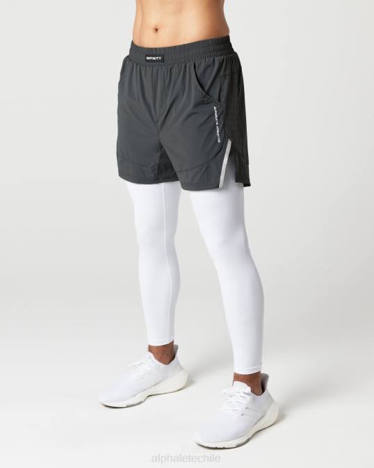Infinity 2 en 1 velocidad corta 5,5" hombres Alphalete 08R8692 ropa gris sombra
