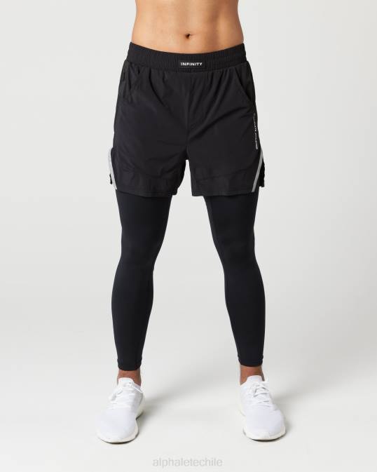 Infinity 2 en 1 velocidad corta 5,5" hombres Alphalete 08R8710 ropa negro