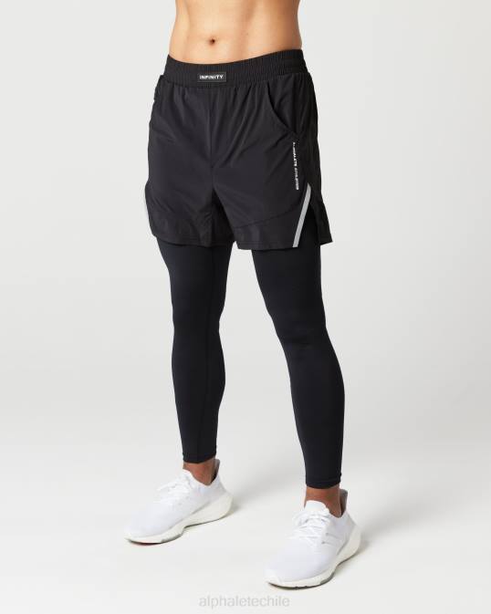 Infinity 2 en 1 velocidad corta 5,5" hombres Alphalete 08R8710 ropa negro