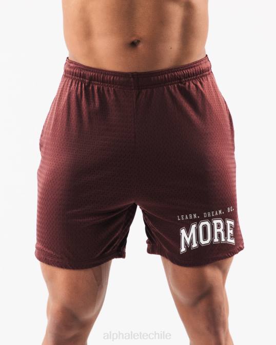 Ldb más malla corta 6" hombres Alphalete 08R8669 ropa rojo burdeos