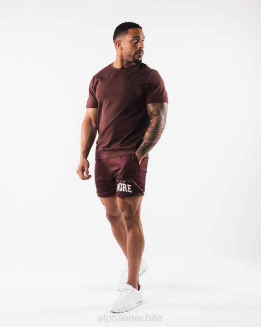 Ldb más malla corta 6" hombres Alphalete 08R8669 ropa rojo burdeos