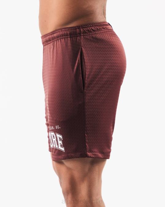 Ldb más malla corta 6" hombres Alphalete 08R8669 ropa rojo burdeos