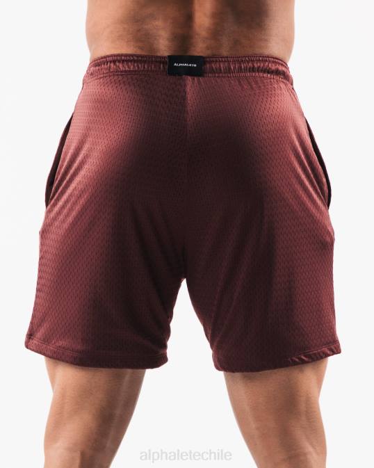 Ldb más malla corta 6" hombres Alphalete 08R8669 ropa rojo burdeos