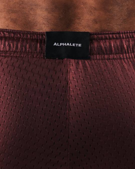 Ldb más malla corta 6" hombres Alphalete 08R8669 ropa rojo burdeos