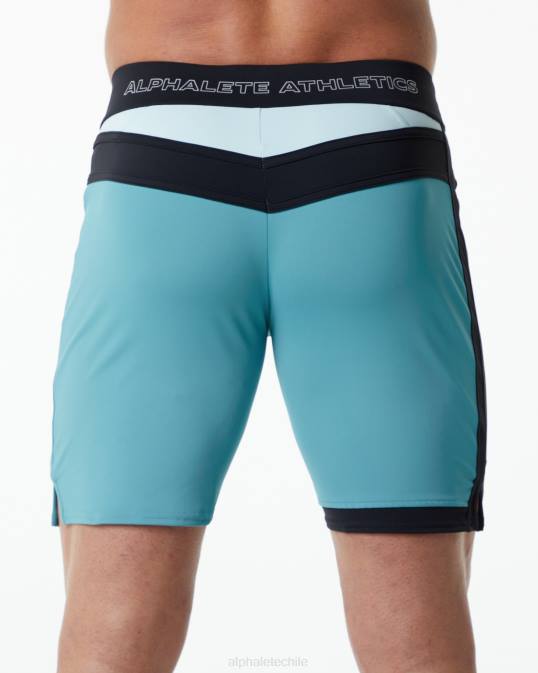 concurso tridente corto hombres Alphalete 08R8744 ropa verde azulado