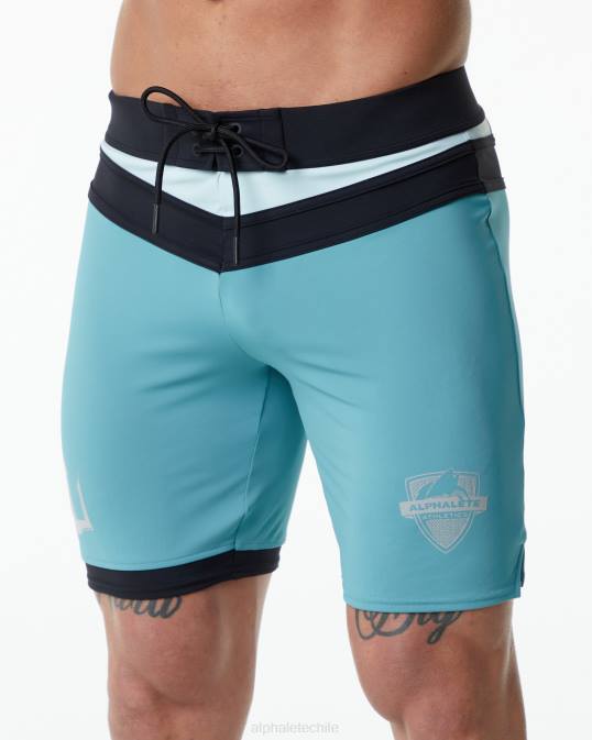 concurso tridente corto hombres Alphalete 08R8744 ropa verde azulado