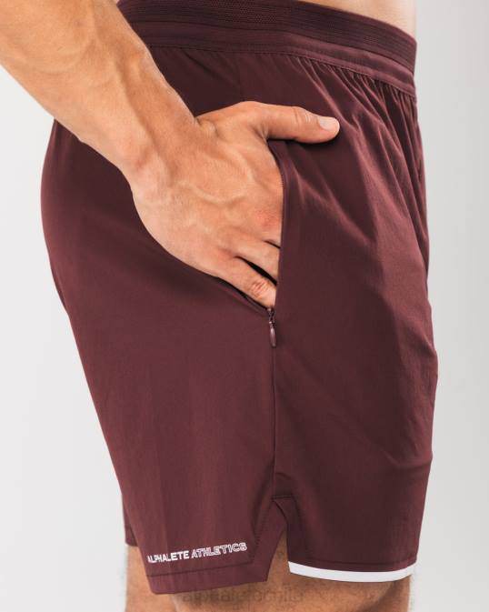 corto de estudio 6" hombres Alphalete 08R8681 ropa sangría roja
