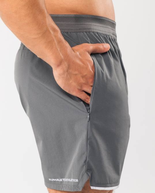 corto de estudio 6" hombres Alphalete 08R8682 ropa humo gris