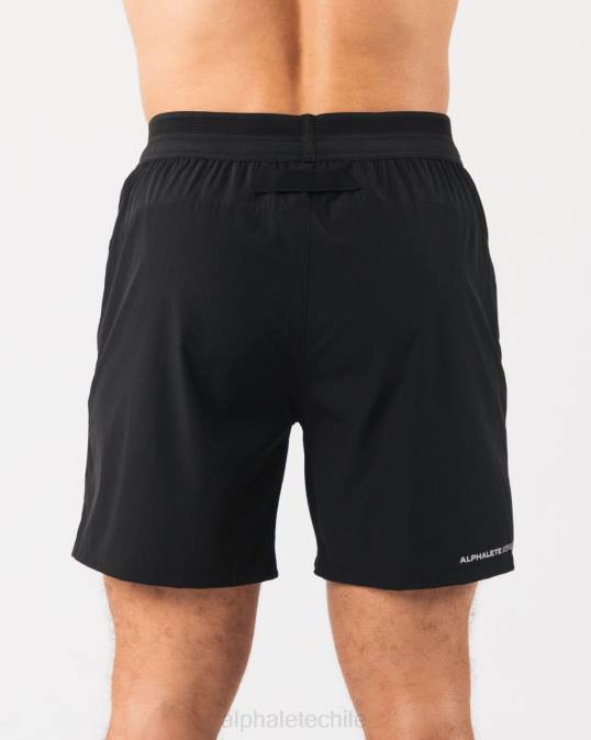 corto de estudio 6" hombres Alphalete 08R8683 ropa negro/plata