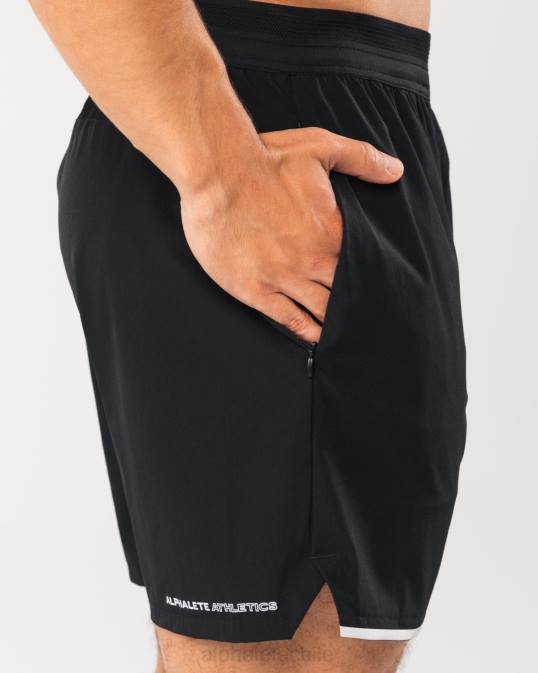 corto de estudio 6" hombres Alphalete 08R8683 ropa negro/plata