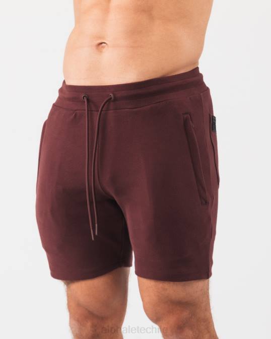 identidad corta 6" hombres Alphalete 08R8677 ropa sangría roja