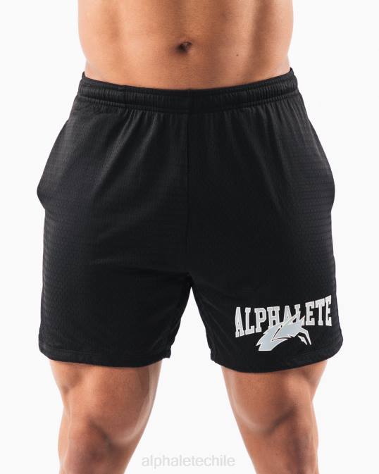 malla cabeza de lobo corta 6" hombres Alphalete 08R8651 ropa negro
