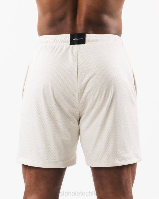 malla cabeza de lobo corta 6" hombres Alphalete 08R8658 ropa concha de mar marrón