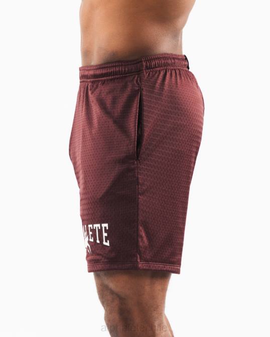 malla cabeza de lobo corta 6" hombres Alphalete 08R8659 ropa sangría roja
