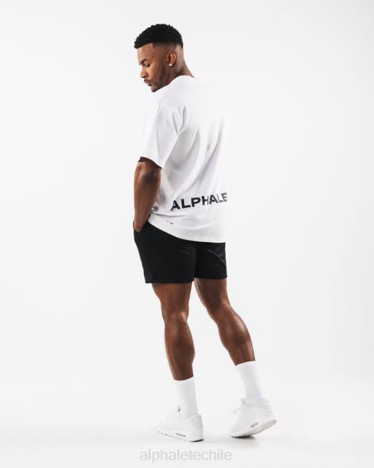 malla cabeza de lobo corta 6" hombres Alphalete 08R8662 ropa negro/concha de mar