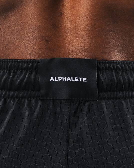 malla cabeza de lobo corta 6" hombres Alphalete 08R8662 ropa negro/concha de mar