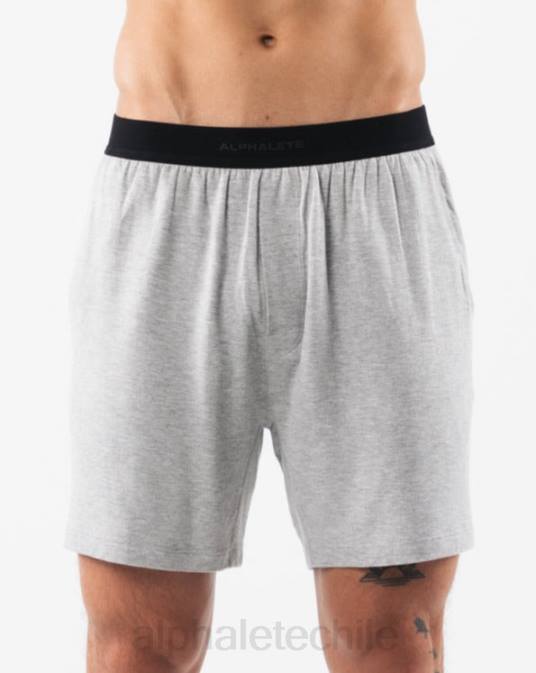 salón corto hombres Alphalete 08R8655 ropa cuero gris