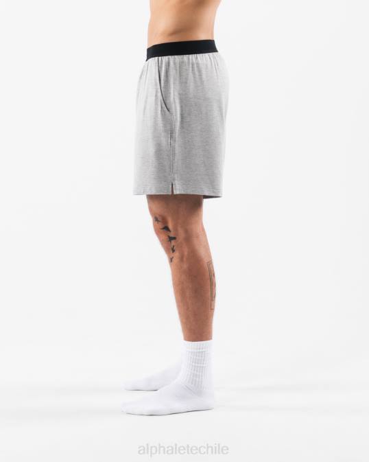salón corto hombres Alphalete 08R8655 ropa cuero gris