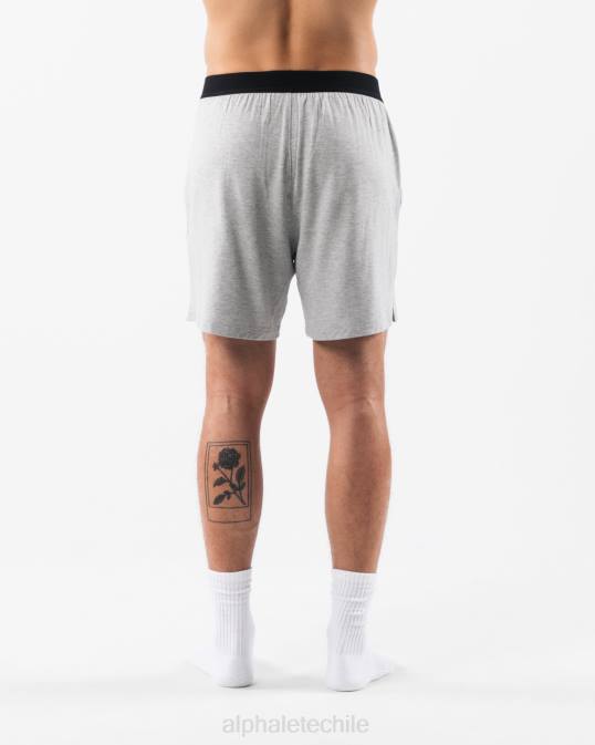 salón corto hombres Alphalete 08R8655 ropa cuero gris