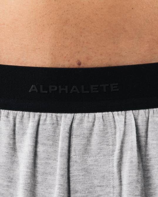salón corto hombres Alphalete 08R8655 ropa cuero gris