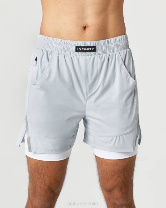 velocidad infinita corta 5.5" hombres Alphalete 08R8684 ropa nube gris