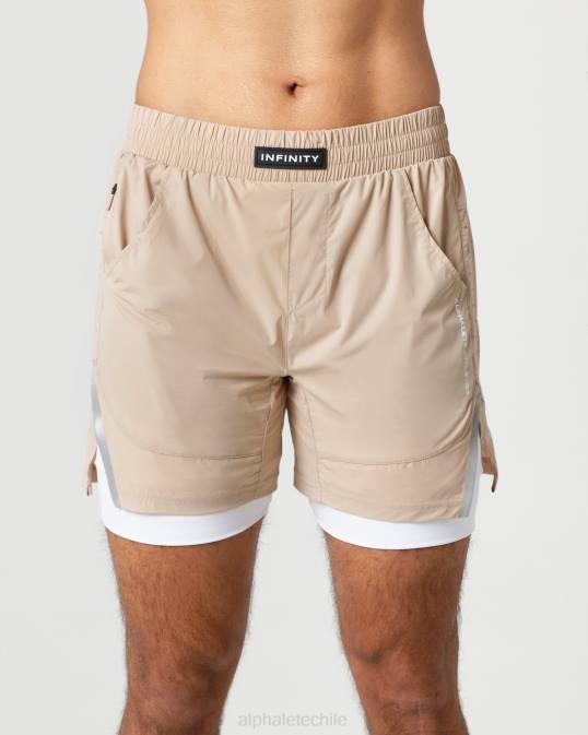 velocidad infinita corta 5.5" hombres Alphalete 08R8686 ropa marrón lino