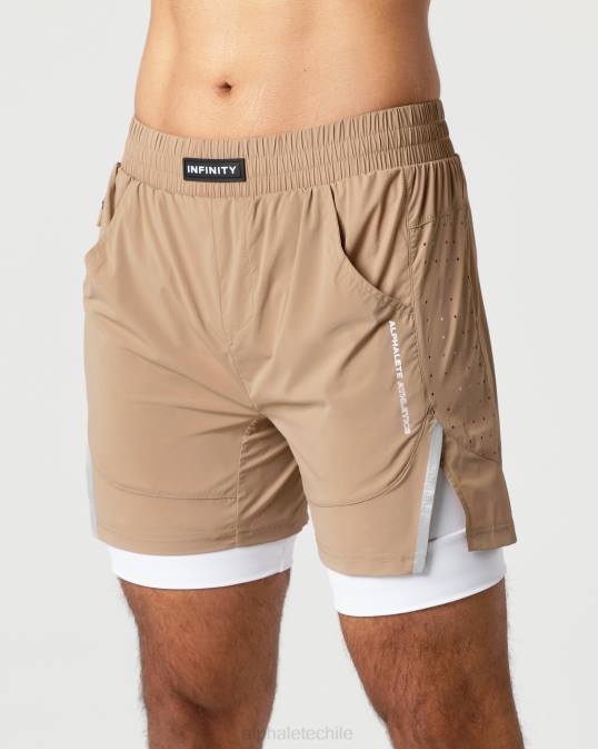 velocidad infinita corta 5.5" hombres Alphalete 08R8687 ropa chai marrón
