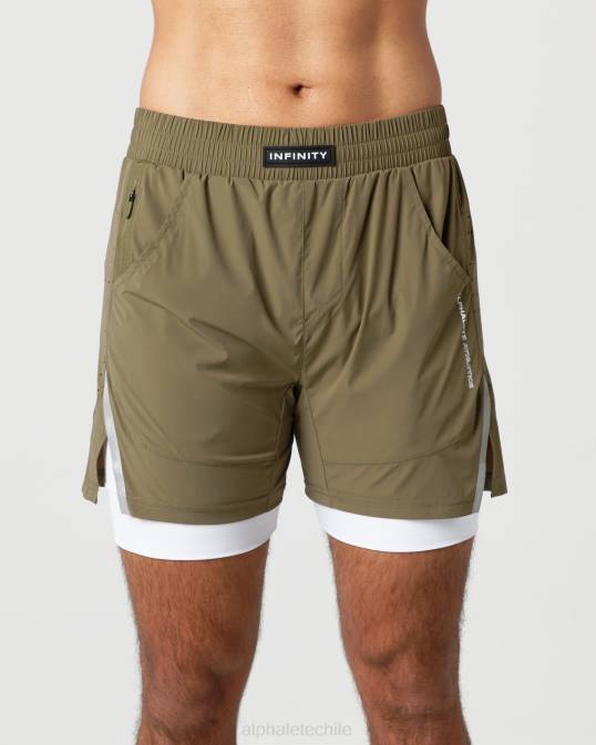 velocidad infinita corta 5.5" hombres Alphalete 08R8688 ropa sauce verde