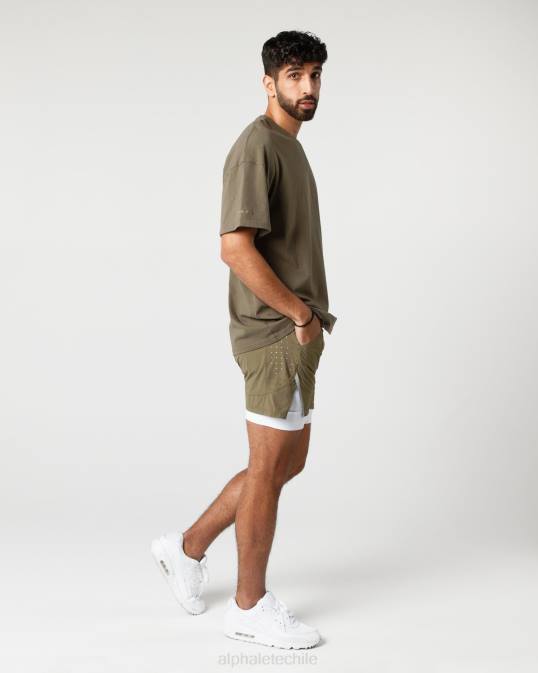 velocidad infinita corta 5.5" hombres Alphalete 08R8688 ropa sauce verde