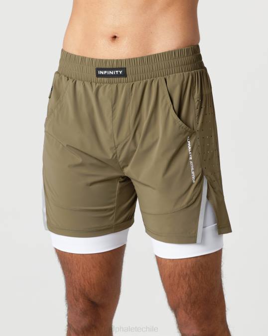 velocidad infinita corta 5.5" hombres Alphalete 08R8688 ropa sauce verde