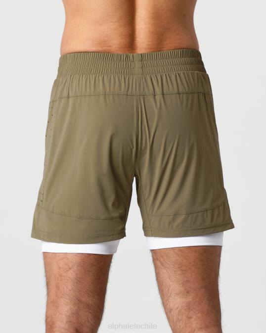 velocidad infinita corta 5.5" hombres Alphalete 08R8688 ropa sauce verde
