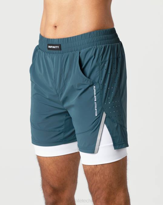 velocidad infinita corta 5.5" hombres Alphalete 08R8689 ropa océano azul
