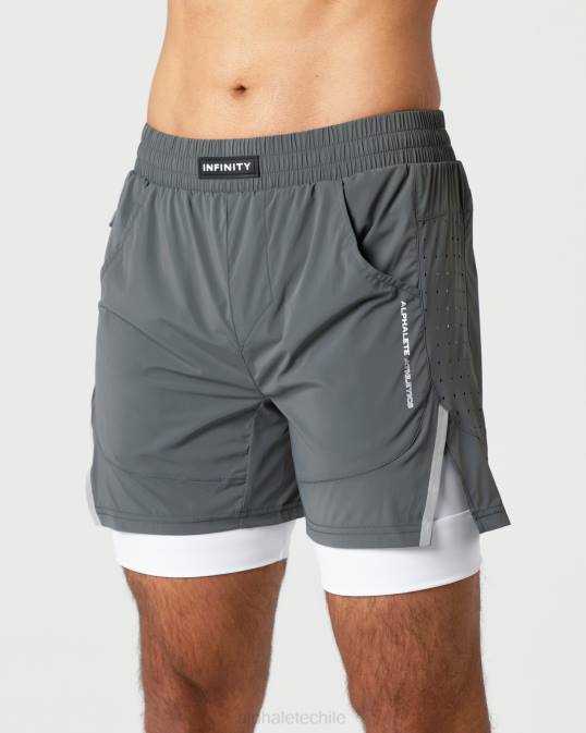 velocidad infinita corta 5.5" hombres Alphalete 08R8690 ropa humo gris