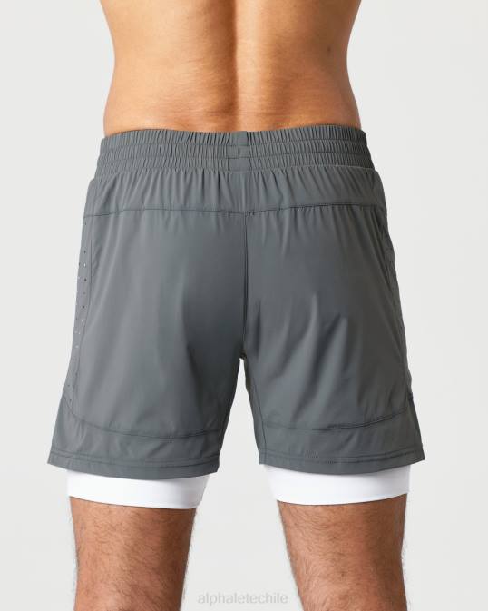 velocidad infinita corta 5.5" hombres Alphalete 08R8690 ropa humo gris