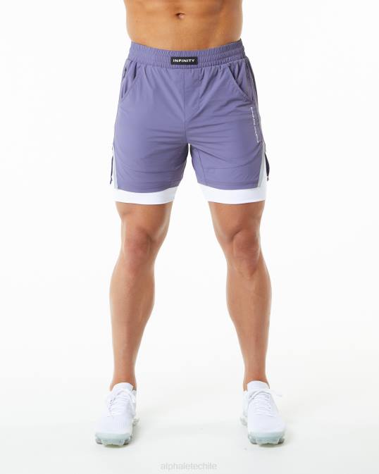 velocidad infinita corta 5.5" hombres Alphalete 08R8701 ropa violeta digital violeta