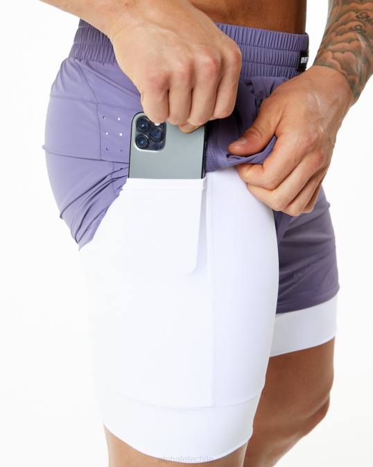 velocidad infinita corta 5.5" hombres Alphalete 08R8701 ropa violeta digital violeta