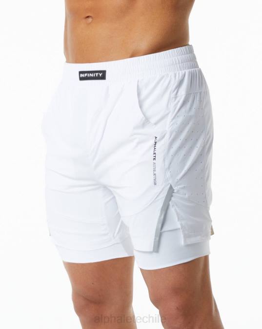 velocidad infinita corta 5.5" hombres Alphalete 08R8702 ropa blanco
