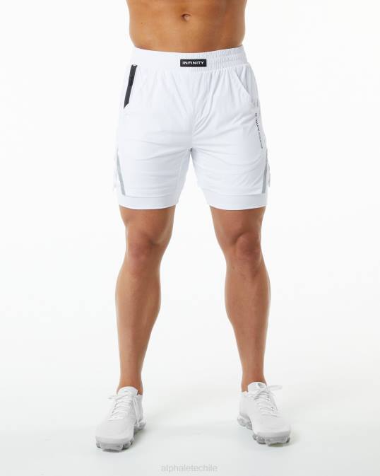 velocidad infinita corta 5.5" hombres Alphalete 08R8702 ropa blanco