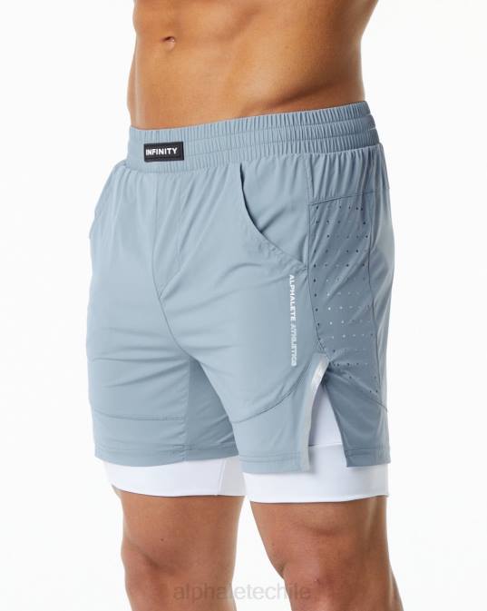 velocidad infinita corta 5.5" hombres Alphalete 08R8703 ropa niebla azul