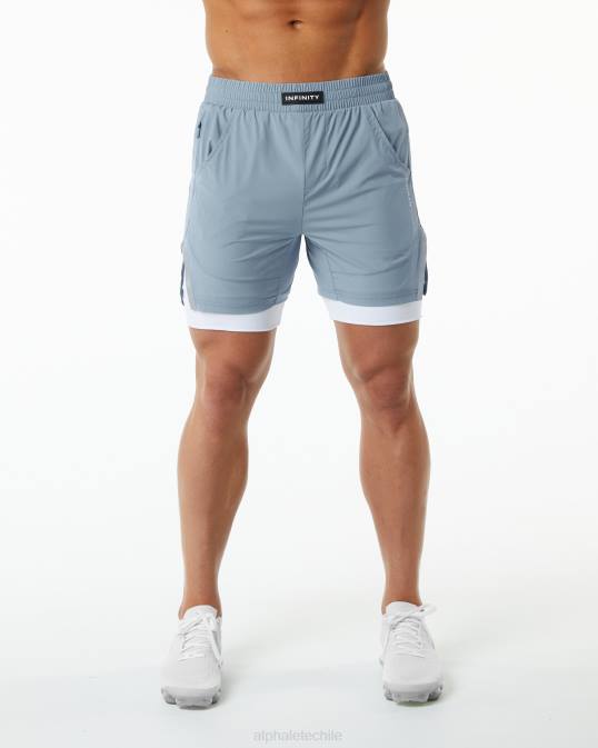 velocidad infinita corta 5.5" hombres Alphalete 08R8703 ropa niebla azul