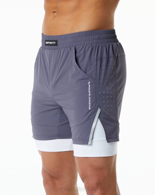 velocidad infinita corta 5.5" hombres Alphalete 08R8704 ropa morado apagado