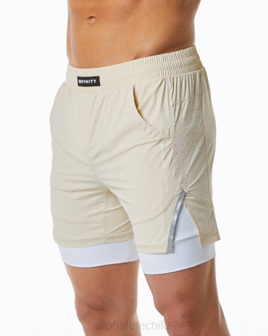 velocidad infinita corta 5.5" hombres Alphalete 08R8705 ropa marrón vainilla