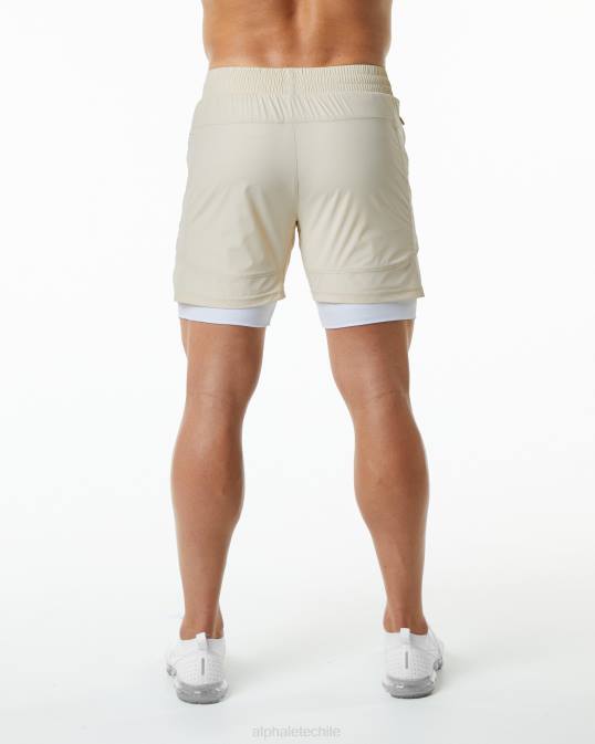 velocidad infinita corta 5.5" hombres Alphalete 08R8705 ropa marrón vainilla