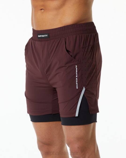 velocidad infinita corta 5.5" hombres Alphalete 08R8707 ropa rojo burdeos