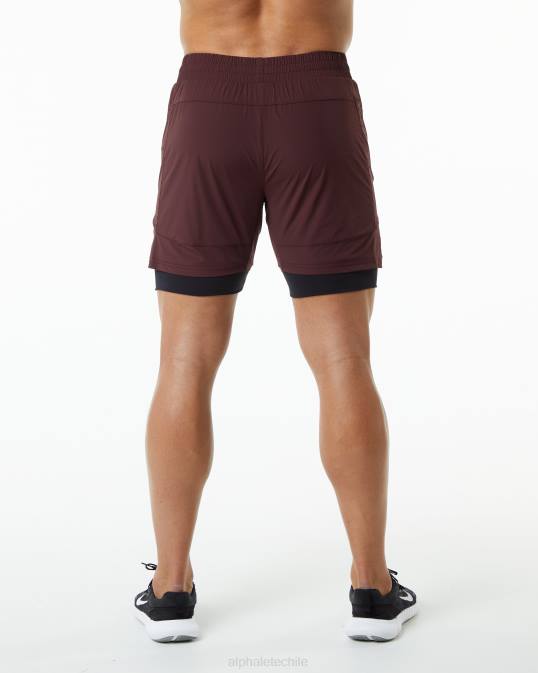 velocidad infinita corta 5.5" hombres Alphalete 08R8707 ropa rojo burdeos