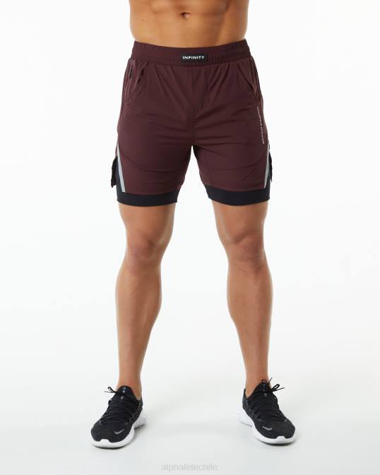 velocidad infinita corta 5.5" hombres Alphalete 08R8707 ropa rojo burdeos
