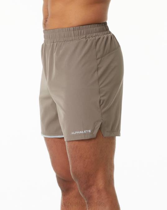 zancada central corta 5" hombres Alphalete 08R8696 ropa marrón moca